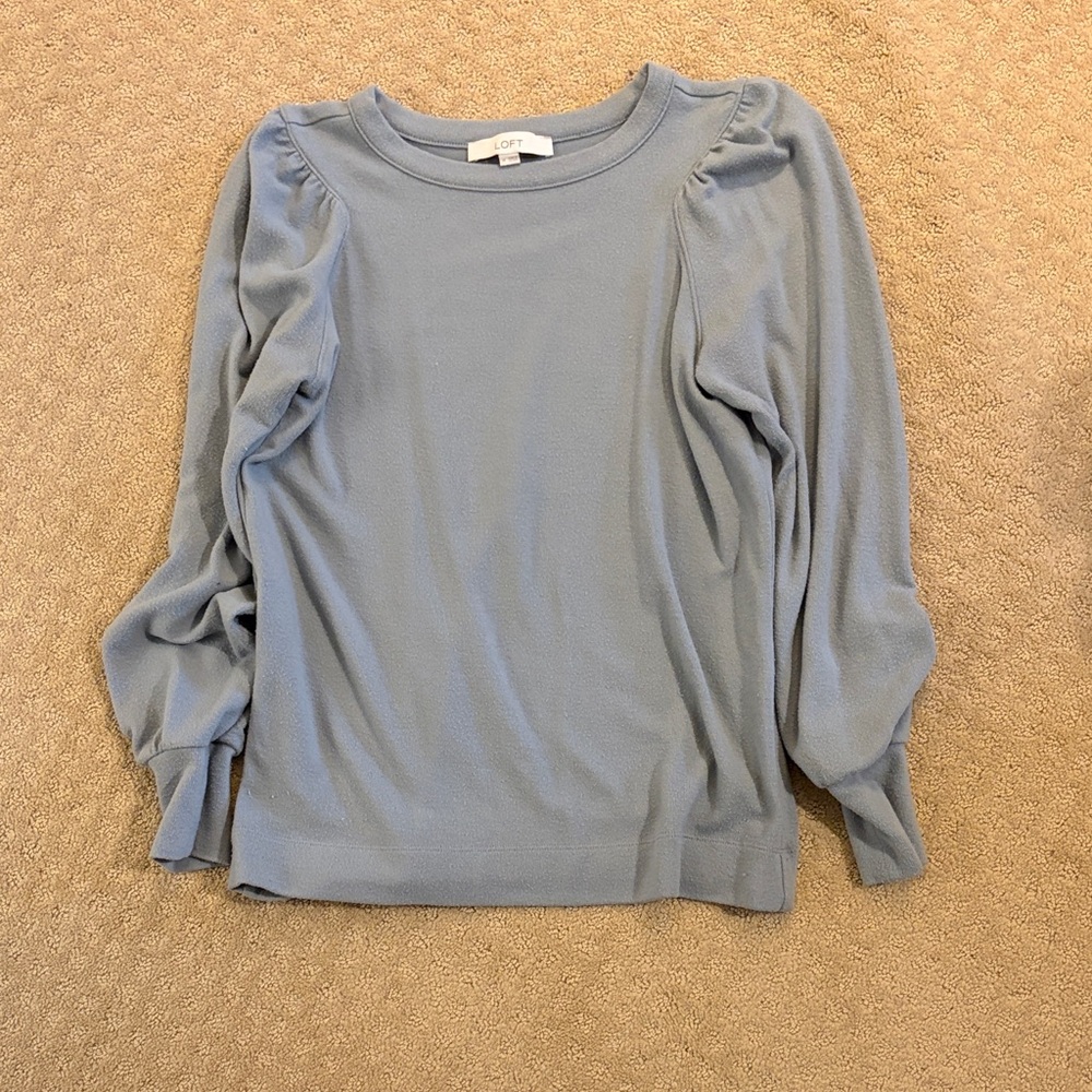 LOFT Women's Light Blue Long Sleeve Top